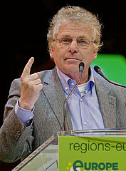 Daniel Cohn-Bendit at Europe Écologie's closing rally of the 2010 French regional elections campaign at the Cirque d'hiver, Paris.